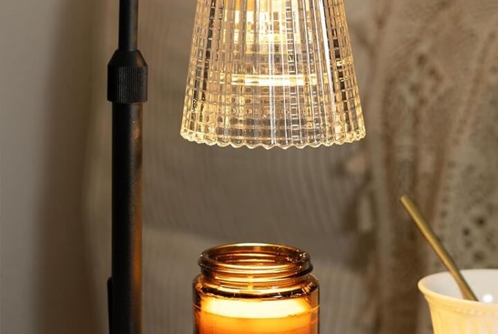 Candle Warmer Lamp with Timer Dimmable, Adjustable Height, House Warming Gifts New Home Room Decor, Birthday Gifts for Women Mom, Wax Warmer Lamp for Jar Candles with 2 Bulbs