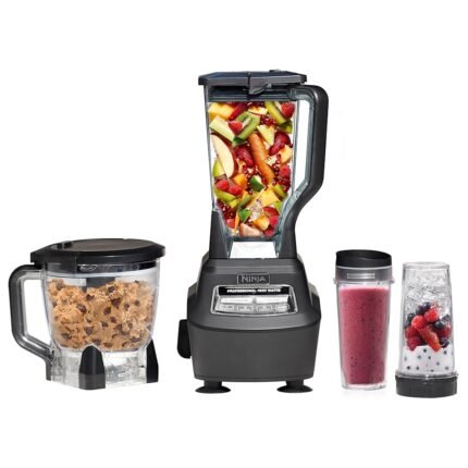 Ninja Blender, Mega Kitchen System, 1500W, 4 Functions for Smoothies, Processing, Dough, Drinks & More, with 72 Blender Pitcher, 64 Processor Bowl, 2 Nutri Cups + Lids, Black,...